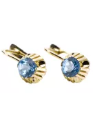 Aquamarine 14K Yellow gold Earrings Vintage style vec027y